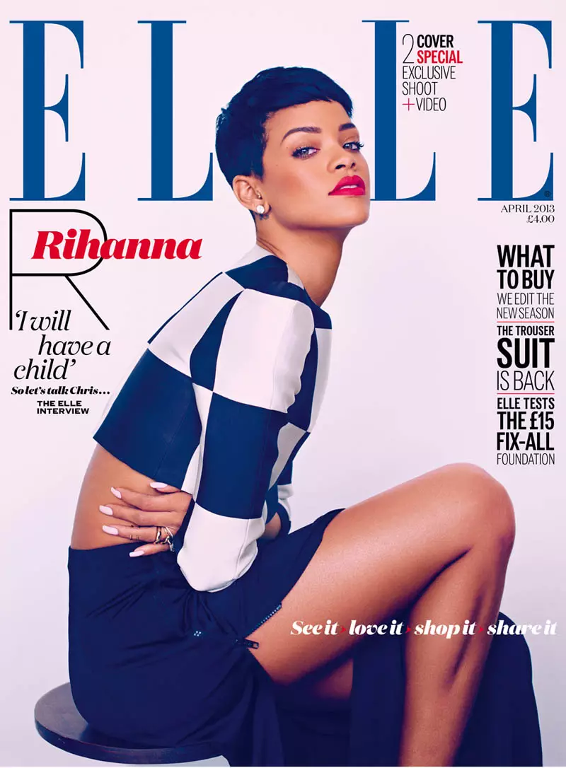 D'Rihanna Stars am Elle UK sengem Abrëll Cover Shoot vum Mariano Vivanco