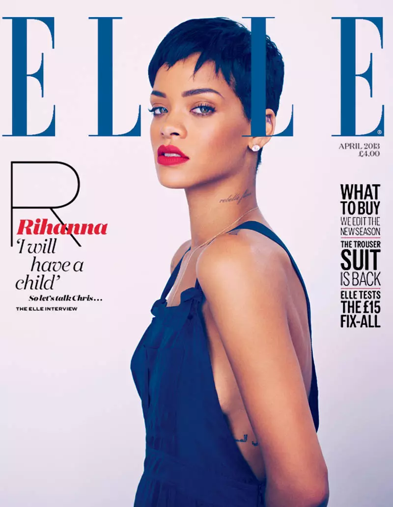 Mariano Vivanco ၏ Elle UK ၏ April Cover Shoot တွင် Rihanna Stars များ