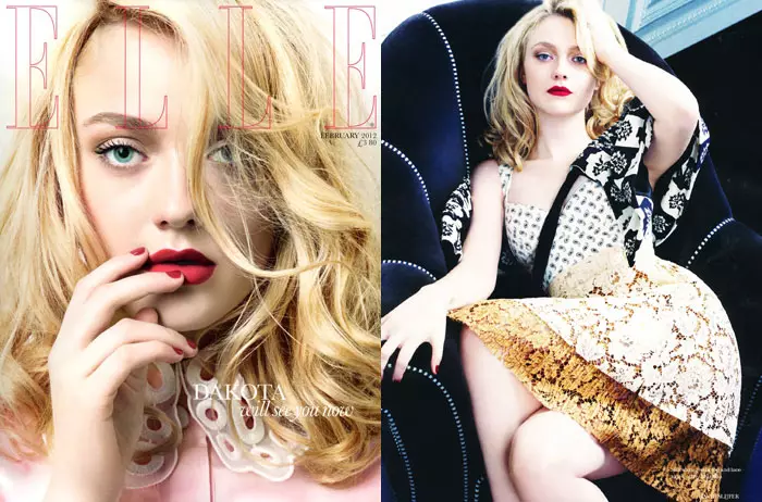 Dakota Fanning de David Slijper pentru Elle UK, februarie 2012