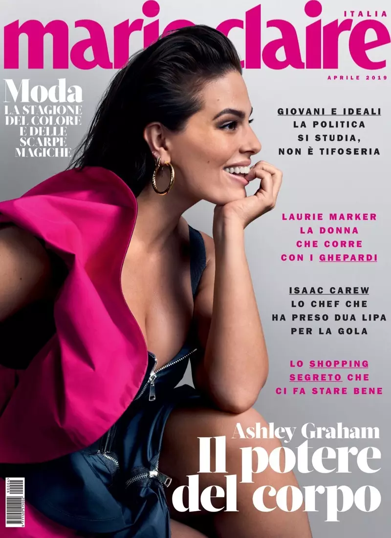 Ashley Graham Poża fi stili grassi għal Marie Claire l-Italja