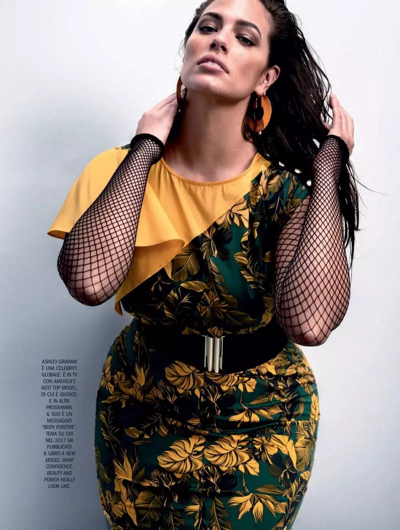 Ashley Graham Pose dina Gaya Kandel pikeun Marie Claire Italia