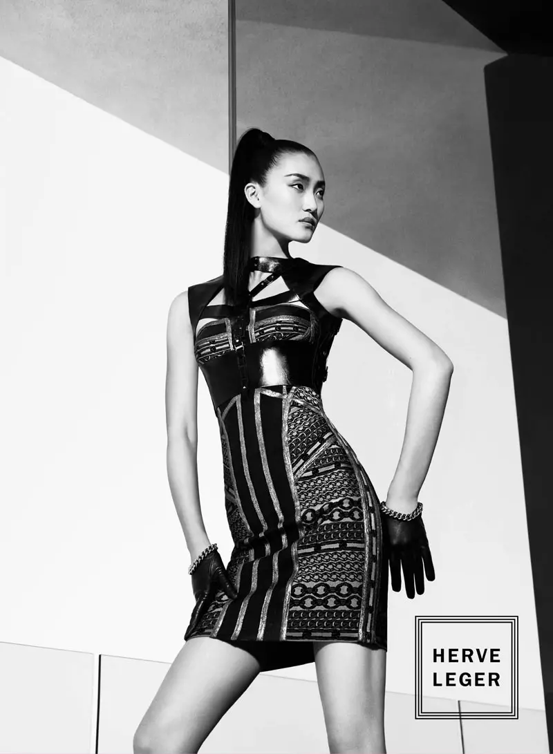 Lina Zhang Fronts Herve Leger by Max Azria's herfst 2012 campagne