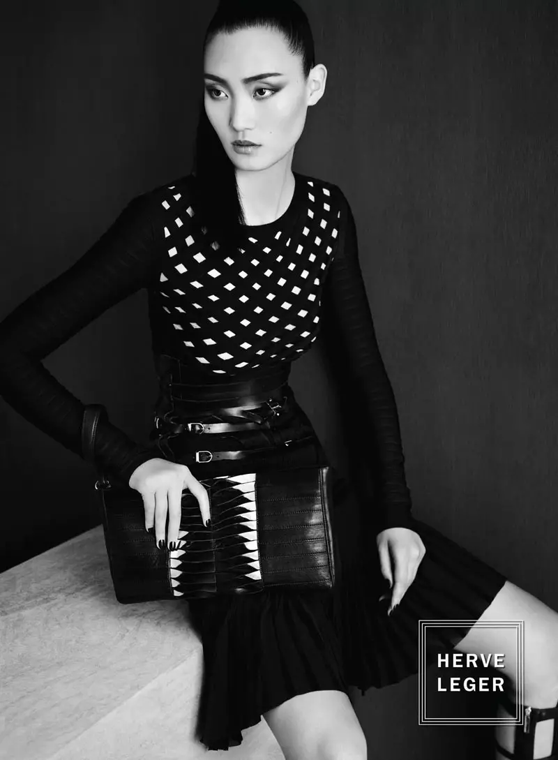 Lina Zhang Fronts Herve Leger od Max Azria's Fall 2012 Campaign