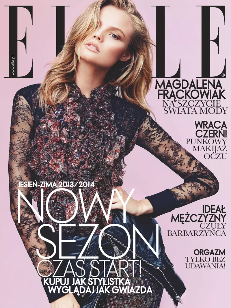 Magdalena Frackowiak piedalās Elle Poland septembra numurā