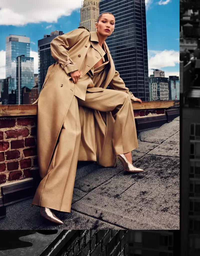 Bella Hadidek Harper's Bazaar Txinako Sky High Fashions-en posatzen du