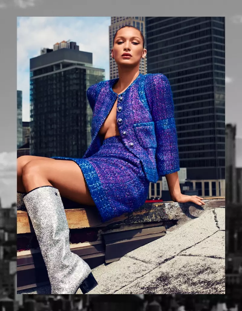 Bella Hadid posa en Sky High Fashions para Harper's Bazaar China