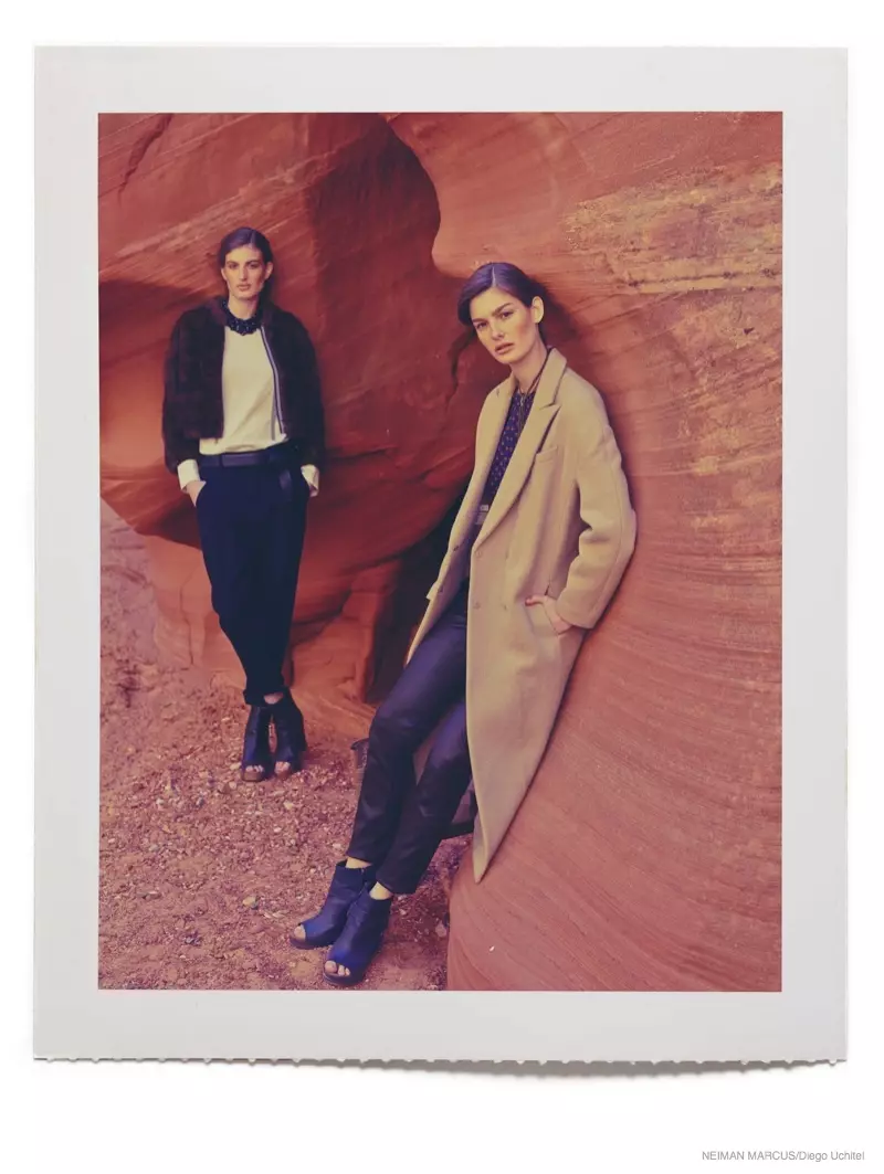 Ophelie＆Elodia Wear Fall Outerwear for Neiman Marcus Shoot by Diego Uchitel