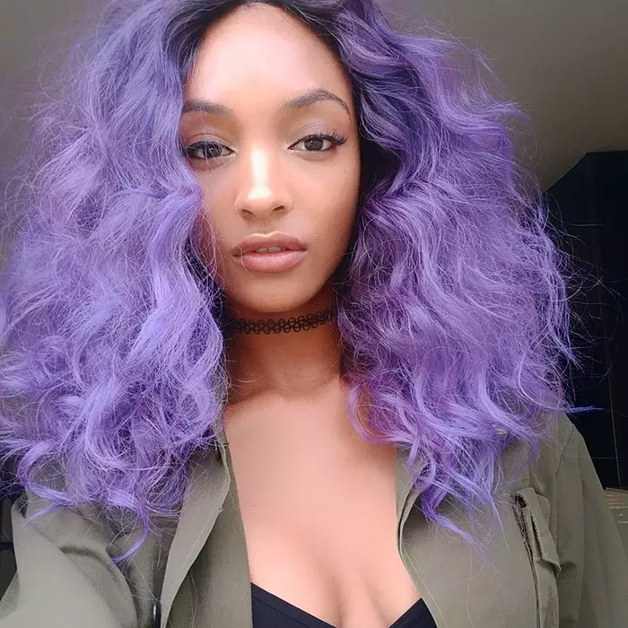 Foto Rambut Ungu Jourdan Dunn