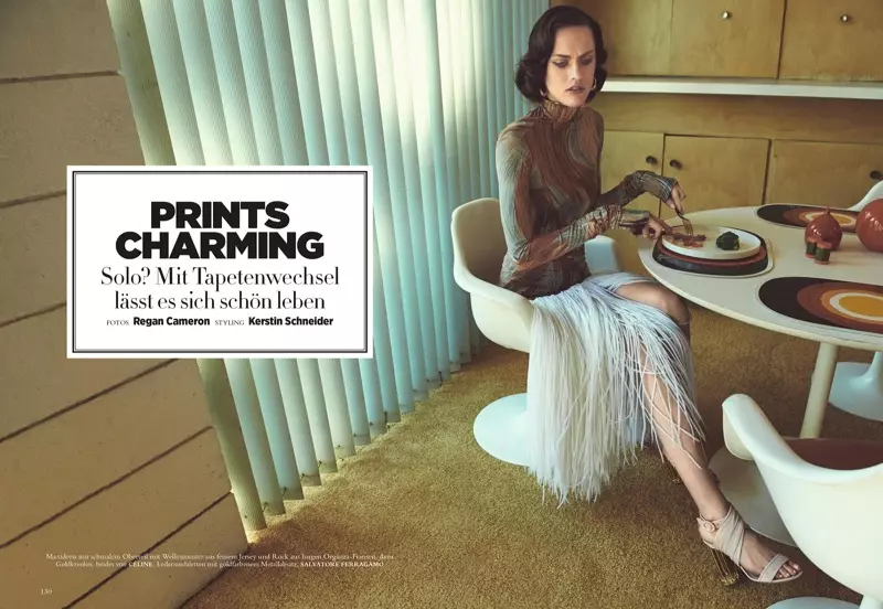 Sarah Brannon Models Retro Prints foar Harper's Bazaar Dútslân