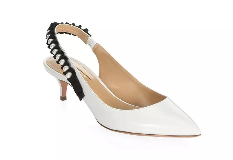 Aquazzura Love Story bőr slingback szivattyúk fehér színben 795 USD