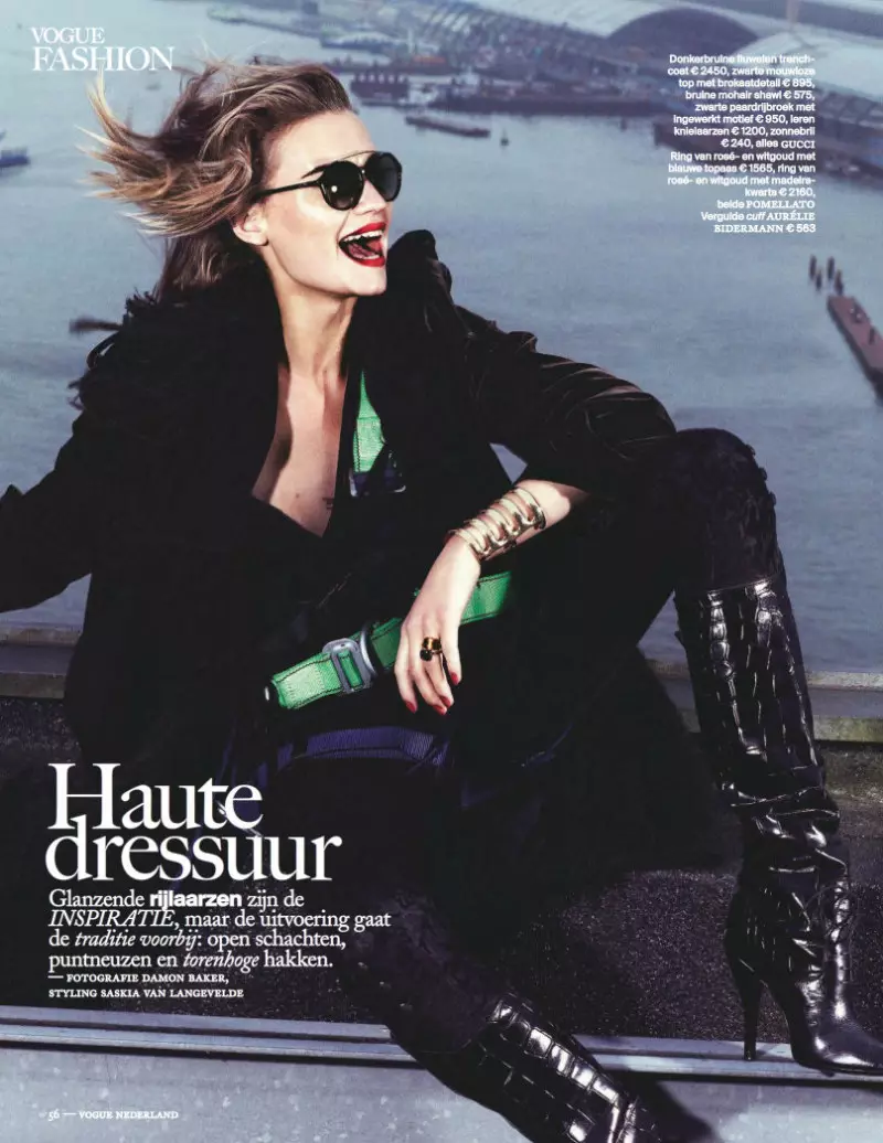 Damon Baker vang kleurvolle herfsstyl vas vir Vogue Nederland September 2012