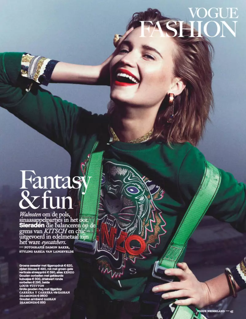 Den Damon Baker erfaasst faarwege Hierschtstil fir Vogue Holland September 2012