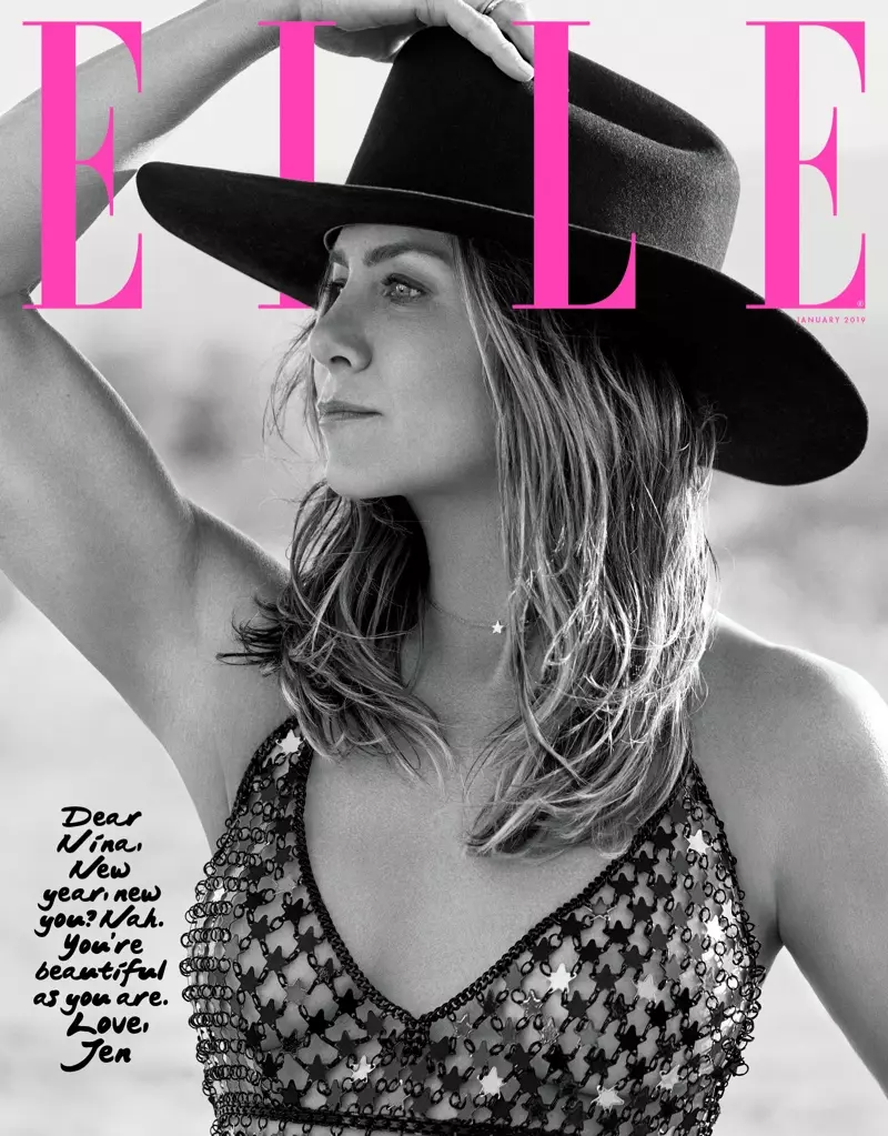 Actrița Jennifer Aniston pe coperta ELLE US ianuarie 2019