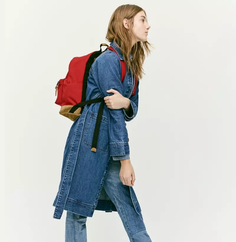 J. Crew Denim Duster 夾克、鑲邊青年布襯衫和帶補丁的 Point Sur 休閒 Shoreditch 直筒牛仔褲