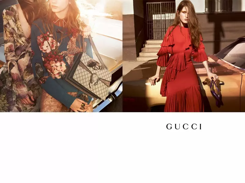 Gucci ໄດ້ໄປຖະໜົນໃນ Los Angeles ສໍາລັບການໂຄສະນາໃນລະດູໃບໄມ້ຫຼົ່ນປີ 2015 ທີ່ຖ່າຍໂດຍ Glen Luchford.