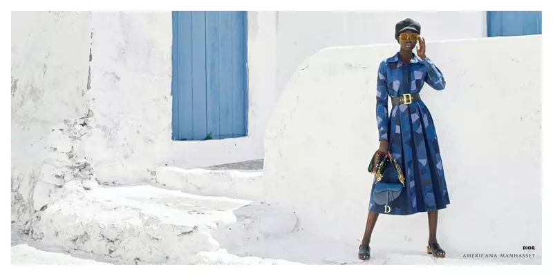 Adut Akech porte Dior pour la campagne automne-hiver 2018 d'Americana Manhasett