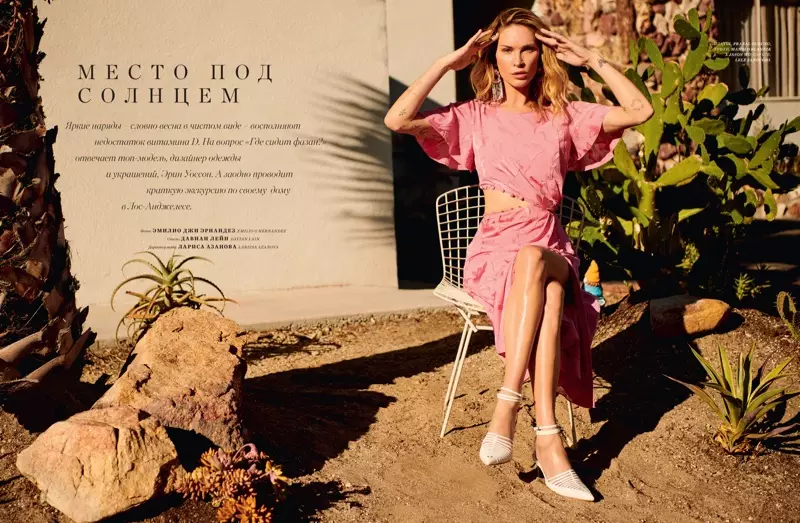 Erin Wasson modela coloridos estilos de primavera para Harper's Bazaar Kazajstán