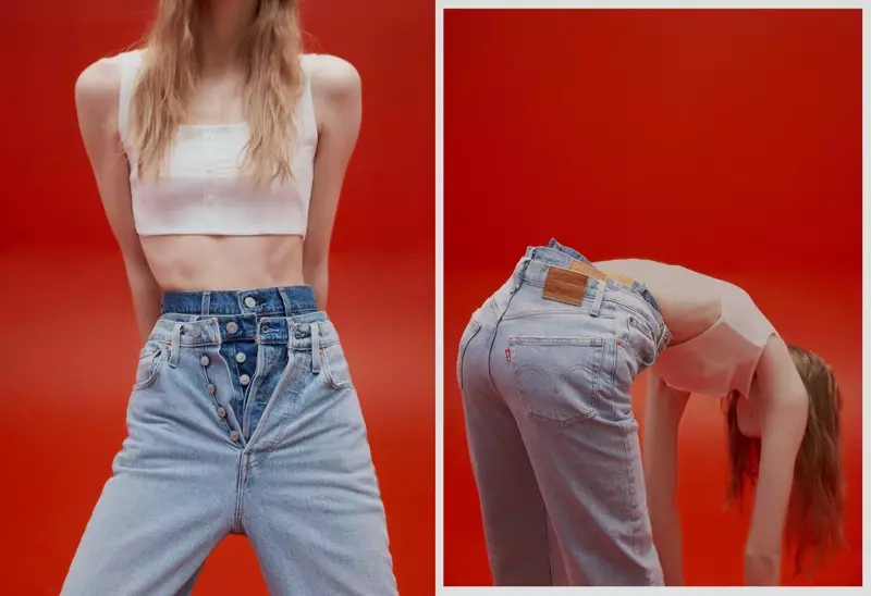 Wiktoria Pszczolkowska Pożi fid-Denim Fittex għal Marie Claire Turkija