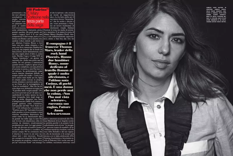 Sofia Coppola, Peter Lindbergh a L'Uomo Vogue számára 2010. szeptember