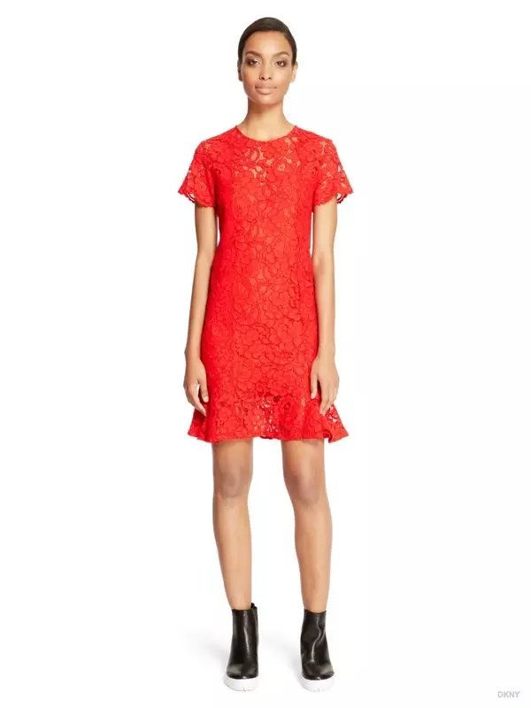 DKNY Flare Hem Lace រ៉ូប