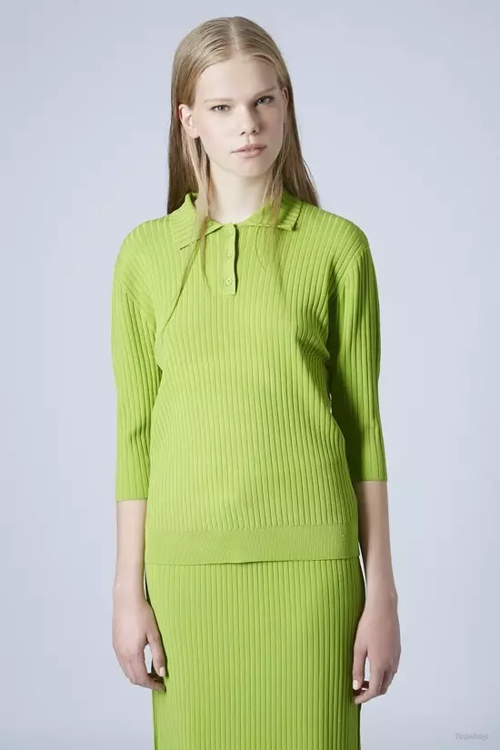 Rib Knit Polo Top de Marques'Almeida X Topshop