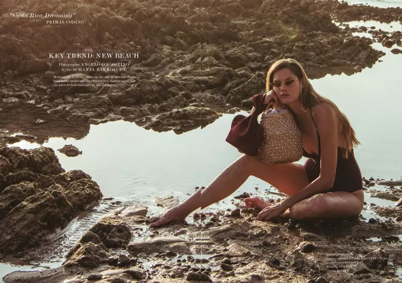 Angel Rutledge Models Beach Trends kwa Glass Magazine