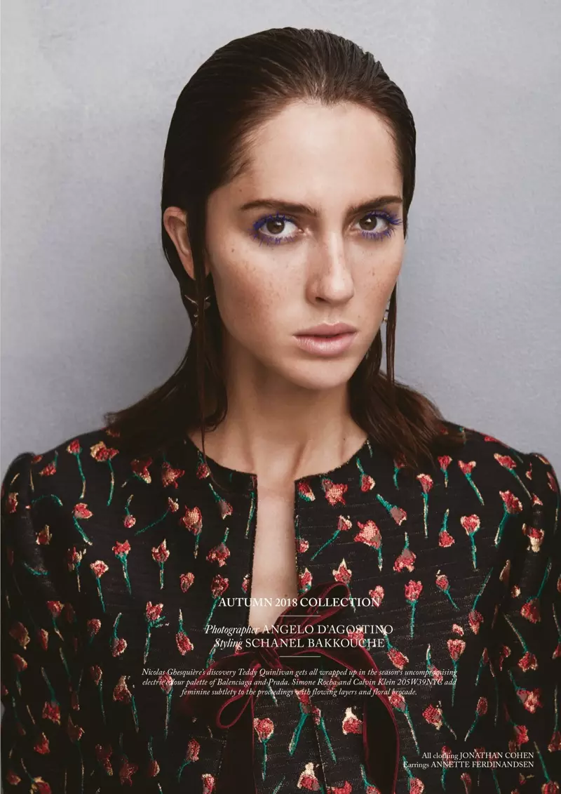 Teddy Quinlivan modela estilos de outono para revista de vidro