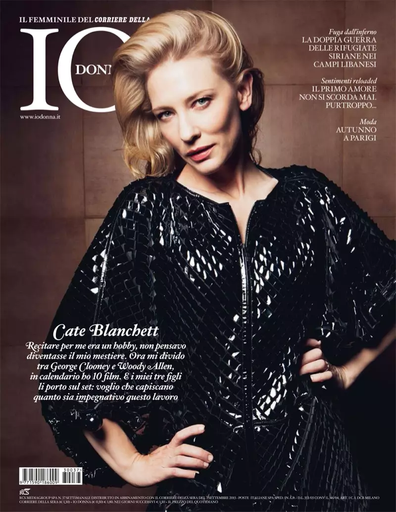 Cate Blanchett pose en Armani pour Io Donna Shoot de Gianluca Fontana