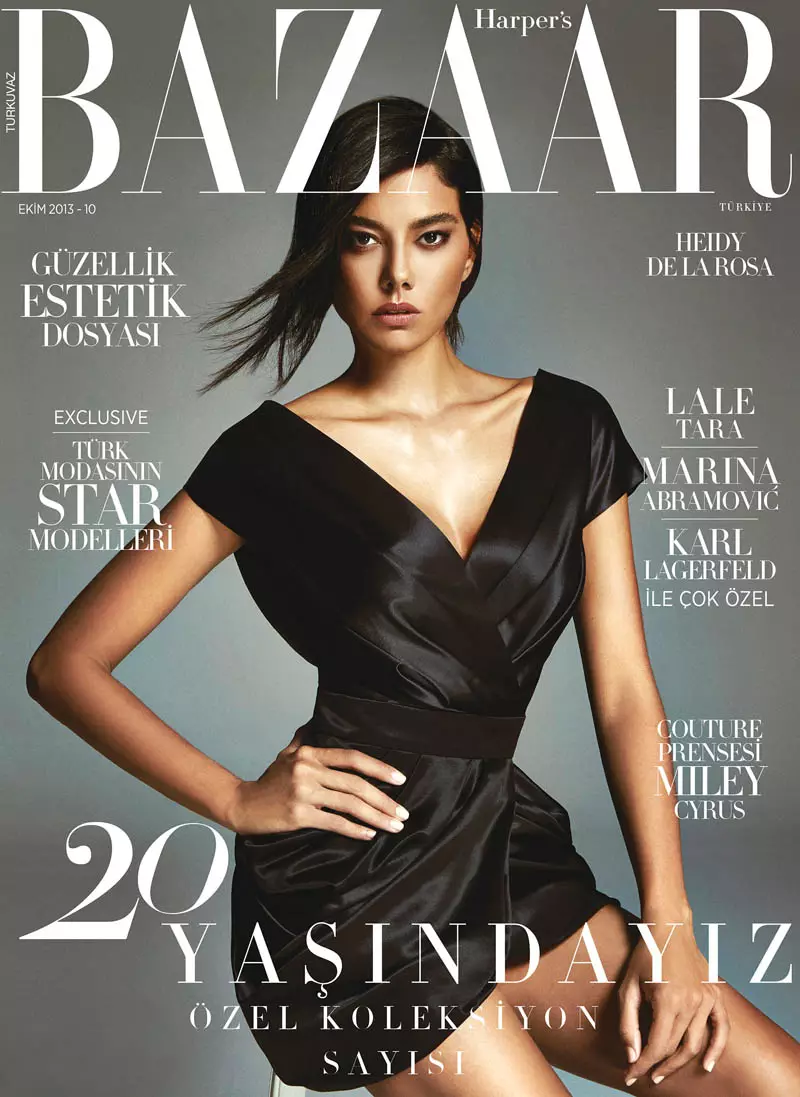 Heidy De la Rosa Béntang di Harper's Bazaar Turki Oktober 2013 ku Ergin Turunc