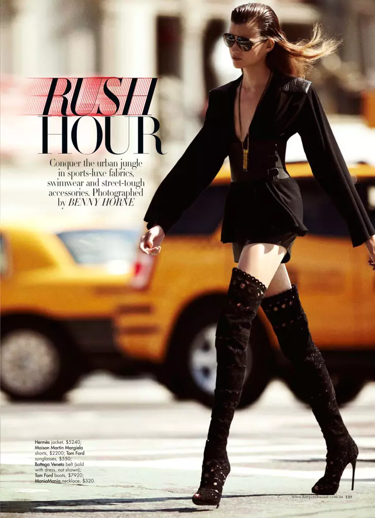 Bette Franke le Benny Horne do Harper's Bazaar Australia Eanáir 2012