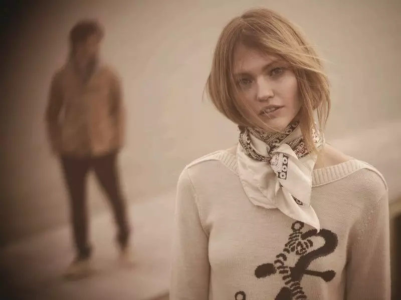 Sasha Pivovarova para Club Monaco Spring 2012 Campaña de Serge Leblon