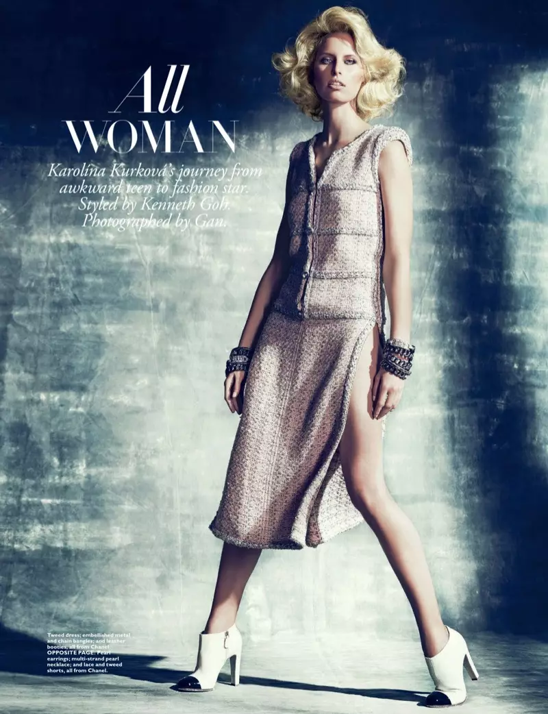 Karolina Kurkova speel in Harper's Bazaar Singapore Shoot deur Gan