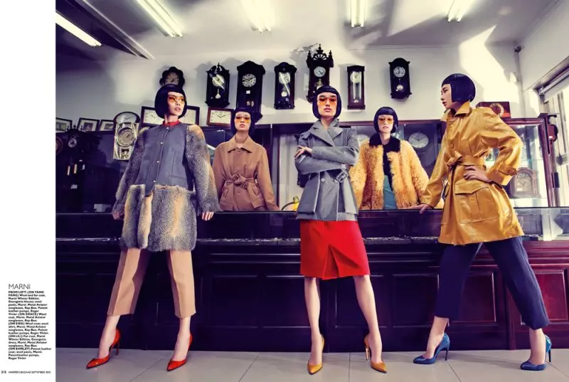 Gan Lens Shanghai Beauties pou Harper's Bazaar Singapore Septanm 2012