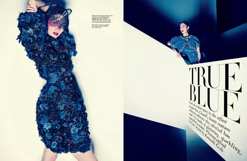 සිංගප්පූරුවේ Harper's Bazaar හි ජූලි කලාපය සඳහා Gan විසින් Chanel Haute Couture හි දී Lina Zhang අල්ලා ගන්නා ලදී