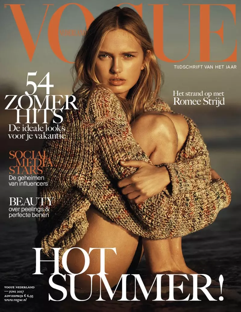 Romee Strijd enchante à la plage pour Vogue Pays-Bas