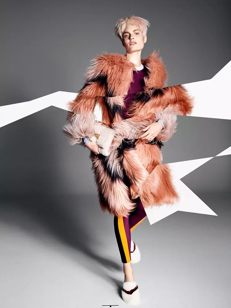 Agnete Hegelund Poses sa Luxe Fur Styles para sa Glamour Italy