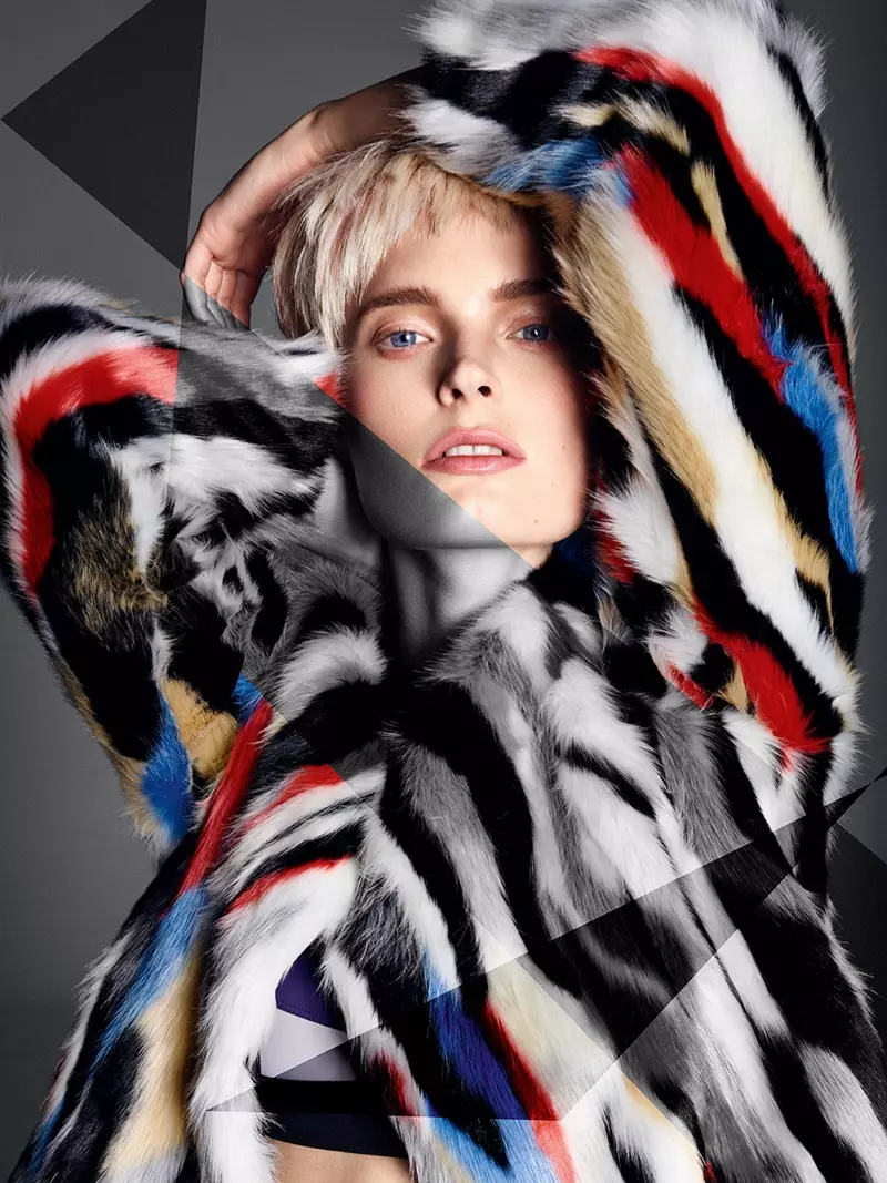 Agnete Hegelund poserer i Luxe Fur Styles for Glamour Italy