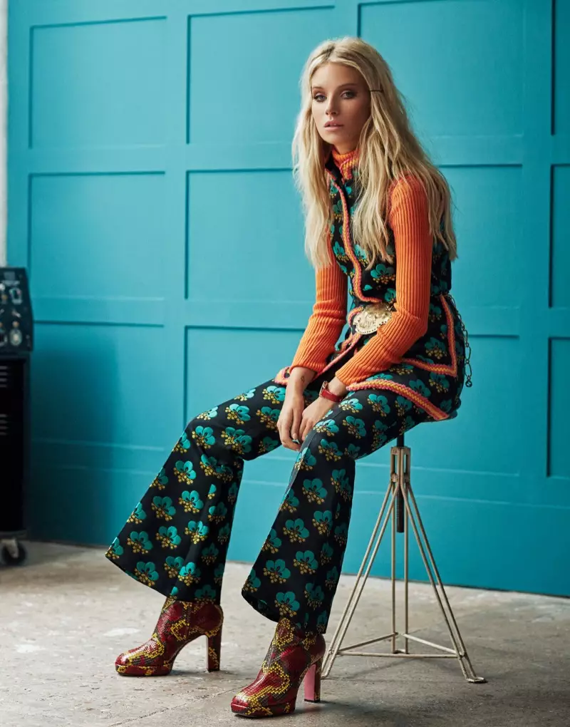 Lottie Moss poseert in retro geïnspireerde stijlen voor ELLE Rusland