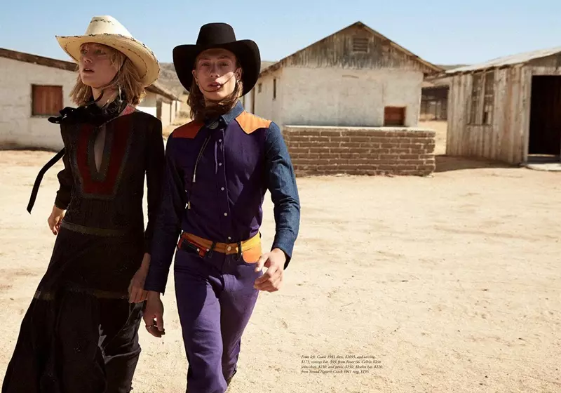 Lou Schoof modelira zahodni slog v Harper's Bazaar Australia