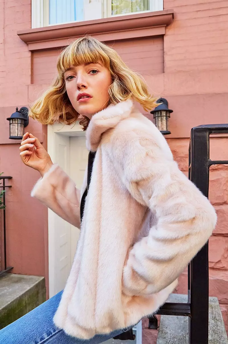 ተሐድሶ ፒያኖ Faux Fur Coat