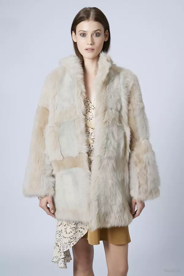 Shearling Patchwork Coat deur Unique beskikbaar by Topshop vir $1,150.00