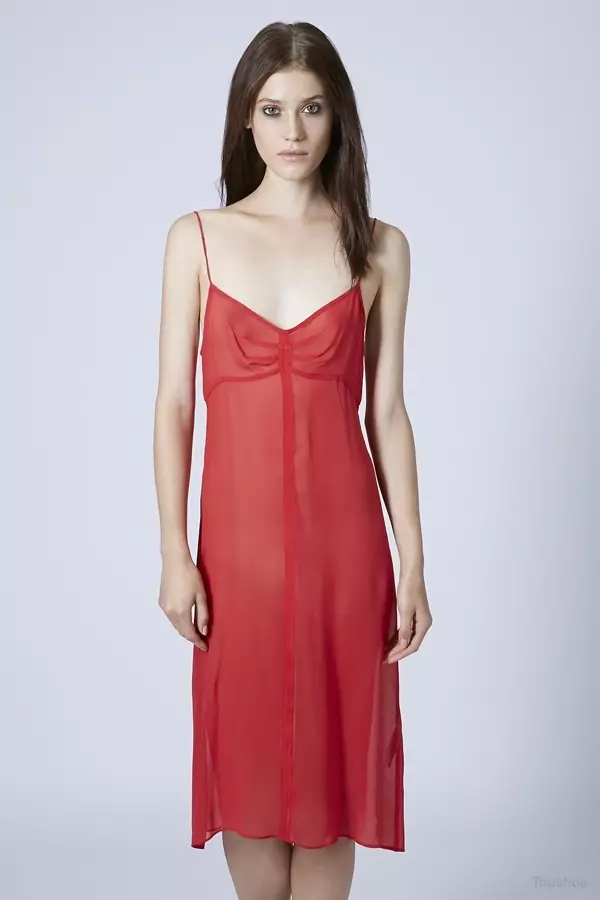 Transparan İpek Georgette Slip by Unique Topshop'ta 160,00$'a satın alınabilir