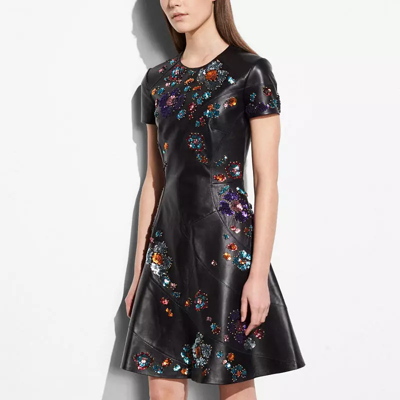 Palatih sareng Rodarte Hideung Circle Dress Kulit Sequins $ 2,500