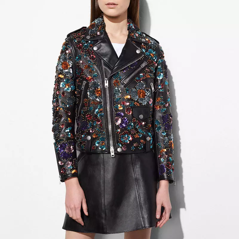 Faiaoga ma Rodarte Moto Jacket ma Sequin Pa'u $3,500