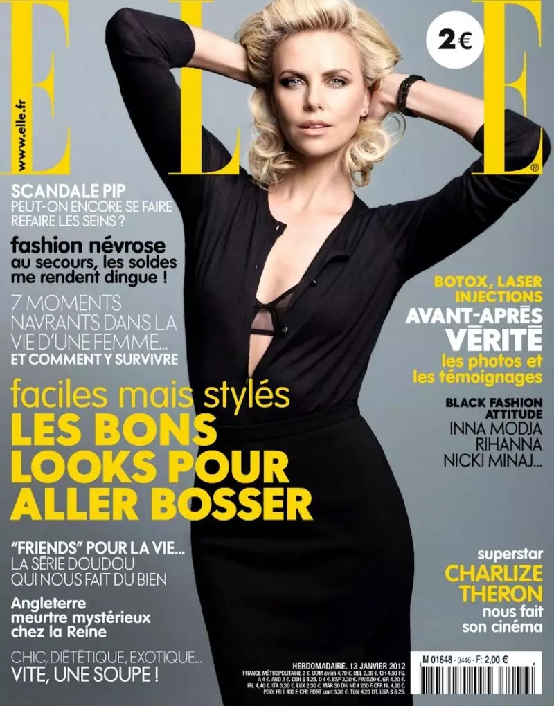 查理兹·塞隆 (Mark Seliger) 为 Elle France 拍摄，2012 年 1 月