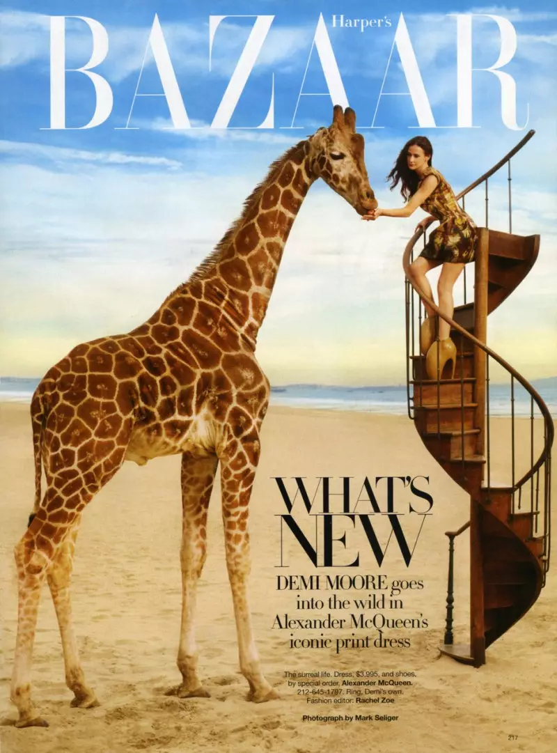 Demi Moore autorstwa Marka Seligera | Harper's Bazaar USA kwiecień 2010