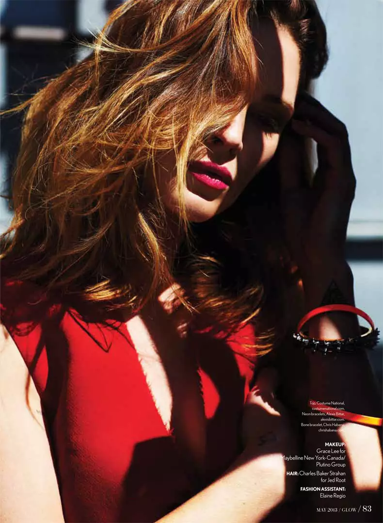 Erin Wasson Yifotoje muri Glow Magazine yo muri Gicurasi 2013 Igipfukisho