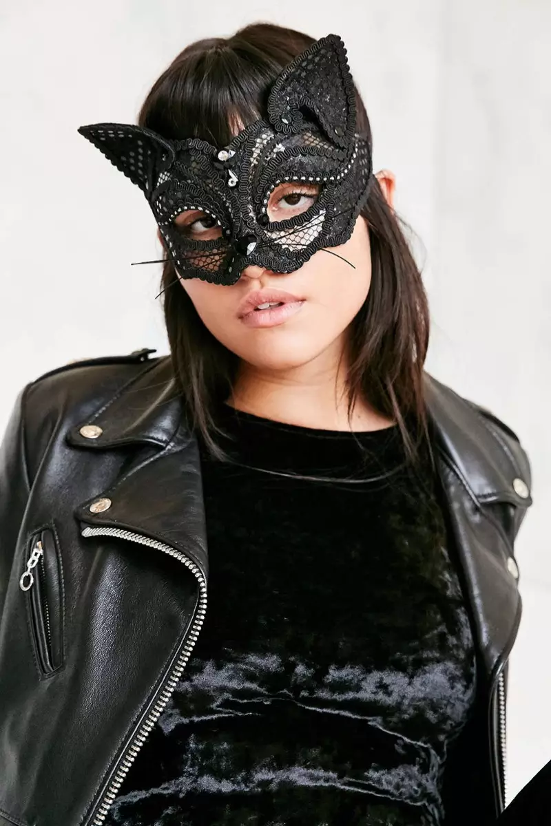 Urban Outfitters Lace Black Cat Mask