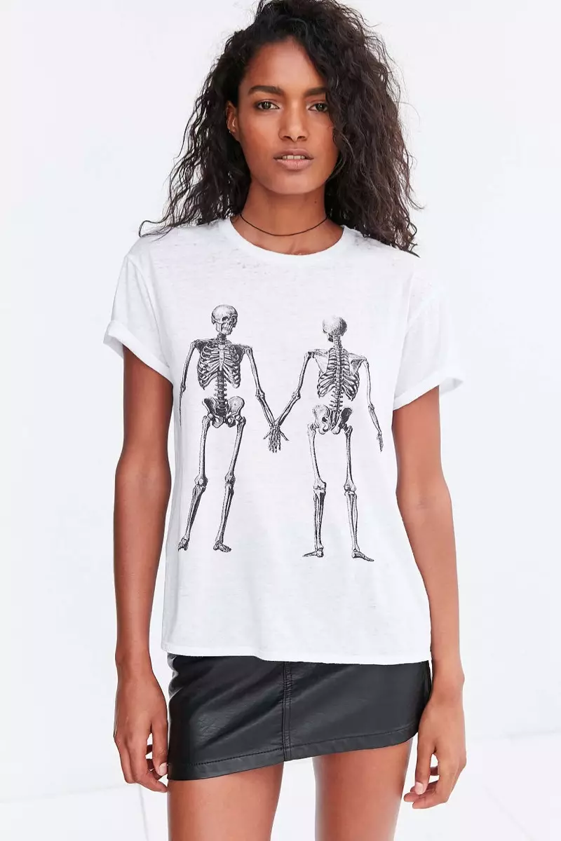 Urban Outfitters Mouchette Double Take Skeleton Tričko