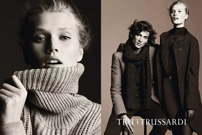 Toni Garrn Trussardi jinsi shimlari va Trussardi kuz 2012 kampaniyasida yulduzlar.